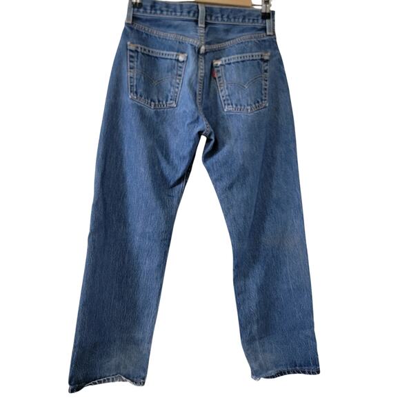 Selvedge Levi Button Fly MADE IN USA 100% Cotton Original Jeans Women's W28 L30 - Picture 5 of 16